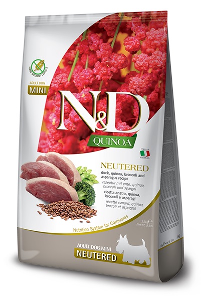 Farmina Dog Quinoa Duck Broccoli & Asparagus Neutered Adult Mini 2,5 Kg