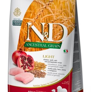Farmina Dog Ancestral Grain Light-Chicken Spelt Oats & Pomegranate Adult Medium & Maxi 12 Kg