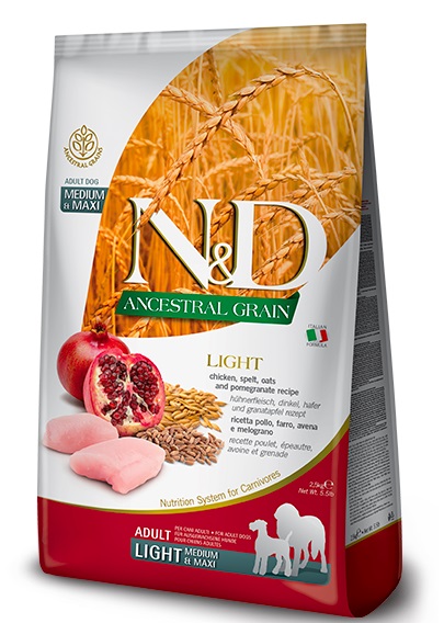 Farmina Dog Ancestral Grain Light-Chicken Spelt Oats & Pomegranate Adult Medium & Maxi 12 Kg
