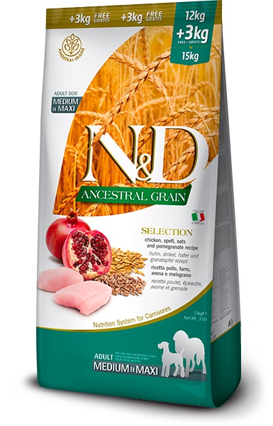 Farmina Dog Ancestral Grain Selection Chicken & Pomegranate Adult Medium & Maxi 15 Kg