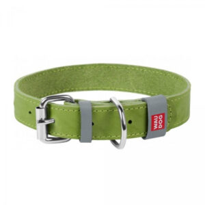 Collar Waudog Lærhalsbånd Grønn