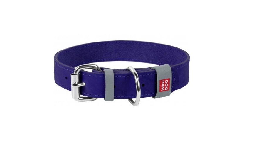 Collar Waudog Lærhalsbånd Lilla - Bilde 1