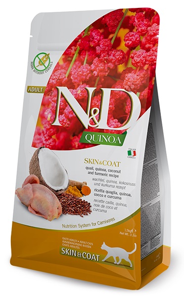 Farmina N&D Cat Quinoa Skin & Coat, Quail & Coconut Adult