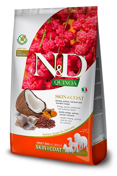 Farmina N&D Dog Quinoa Skin & Coat, Herring & Coconut Adult All Breeds
