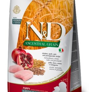 Farmina N&D Dog Ancestral Grain Chicken, Spelt, Oats & Pomegranate Puppy Medium & Maxi - 12kg